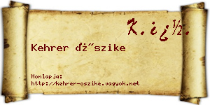 Kehrer Őszike névjegykártya