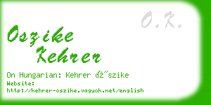 oszike kehrer business card